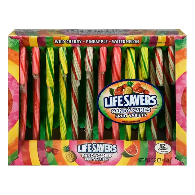 Candy Canes, Wild Cherry/Pineapple/Watermelon, Fruit Variety