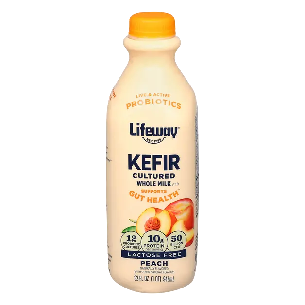 Lactose Free Peach Cultured Whole Milk Kefir