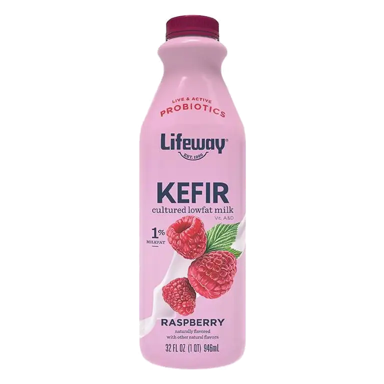 Lifeway Kefir Raspberry Low Fat Milk Smoothie, 32 fl oz: Gluten-Free, 10g Protein