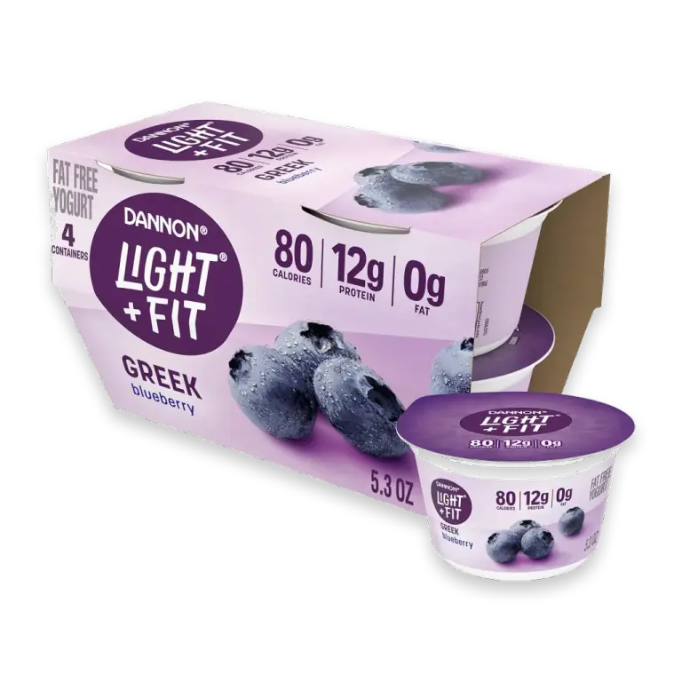 Dannon Light + Fit Blueberry Greek Fat Free Yogurt Cups