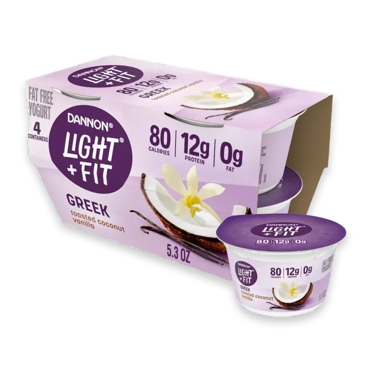 Dannon Light + Fit Toasted Coconut Vanilla Greek Fat Free Yogurt Cups