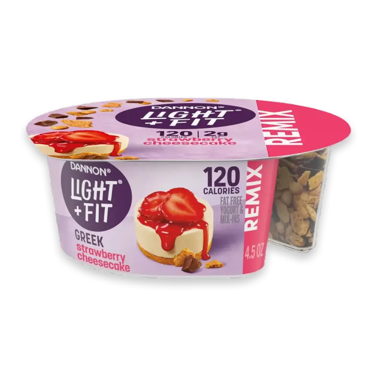 REMIX Strawberry Cheesecake Fat Free Greek Yogurt Cups with Mix-Ins