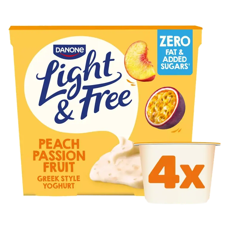 Peach Greek Style Fat Free Yoghurt Multipack 4x115g
