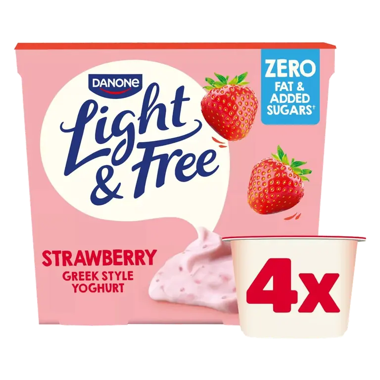 Strawberry Greek Style Fat Free Yoghurt Multipack 4x115g