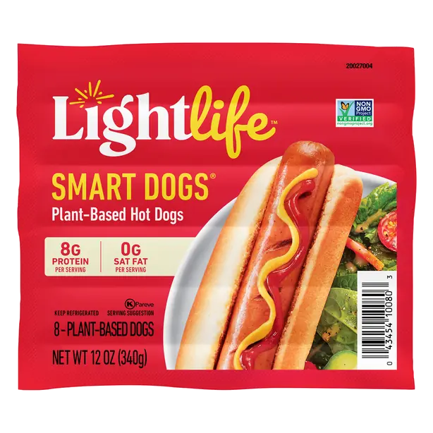 Smart Dogs Plant-Based Vegan Hot Dogs - 8 ct Refrigerated