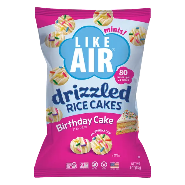 Drizzled Rice Cakes, Birthday Cake