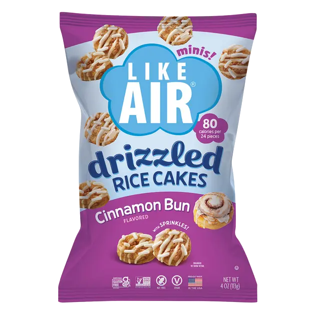 Drizzled Rice Cakes, Cinnamon Bun