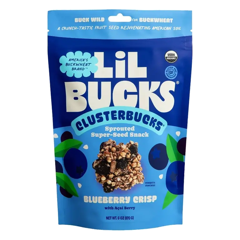 Lil Bucks Gluten Free Organic Blueberry Crisp Clusterbucks Granola, 6oz