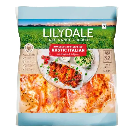 Free Range Butterflied Boneless Chicken Rustic Italian Glaze