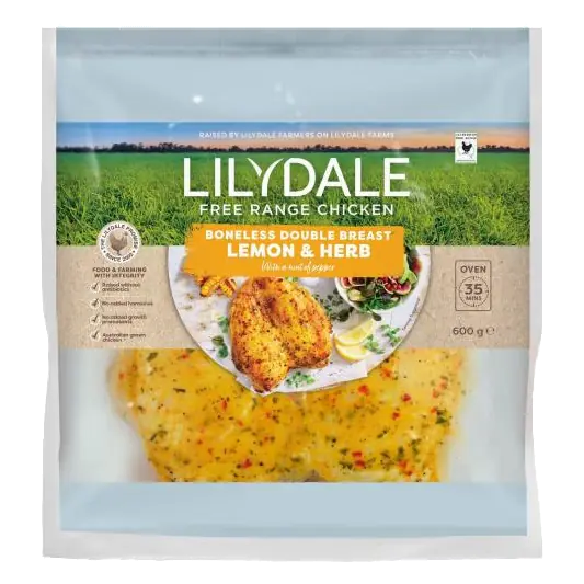 Free Range Chicken Boneless Double Breast Lemon Herb