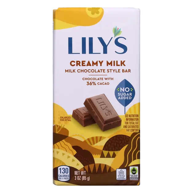 Gluten Free No Sugar Added Creamy Milk Chocolate Candy Bar