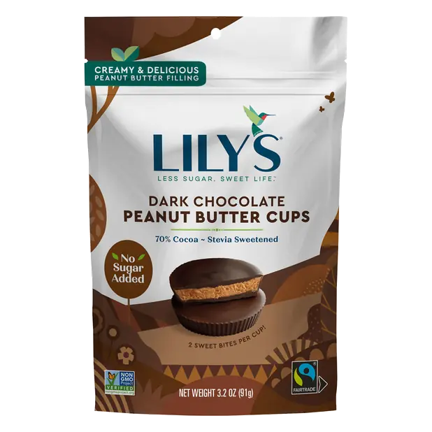 Gluten Free No Sugar Added Dark Chocolate Peanut Butter Cups Candy