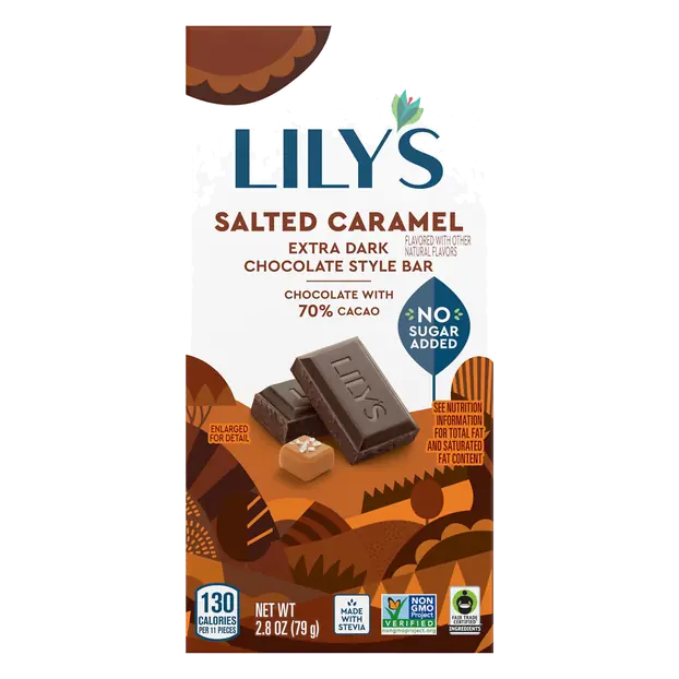 Gluten Free No Sugar Added Salted Caramel X-Dark Chocolate Candy