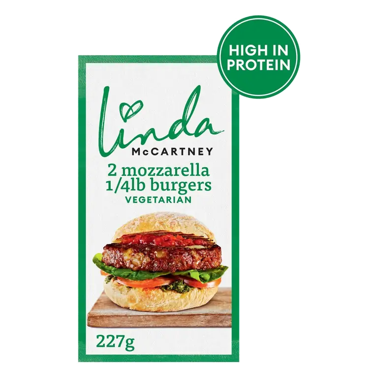 's Vegetarian Mozzarella Quarter Pounder Burgers