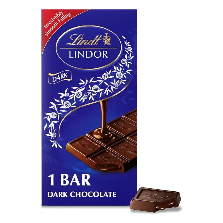 Lindt Lindor Dark Chocolate Candy Truffle Bar, 3.5oz