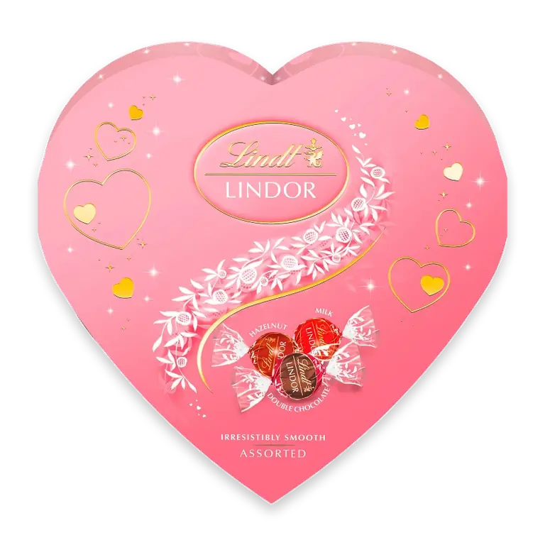 Choklad Lindor Heart Pink Assorted 160g