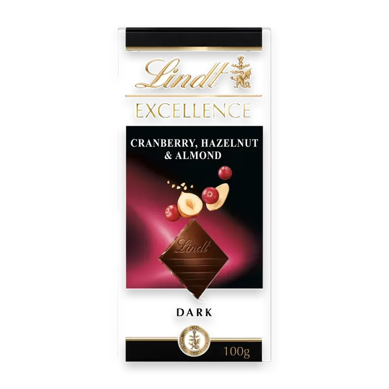 Chokladkaka EXCELLENCE Tranbär Hasselnöt Mörk 100g