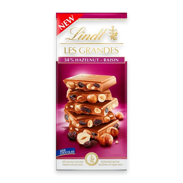 Chokladkaka LES GRANDES Hasselnöt & Russin 150g