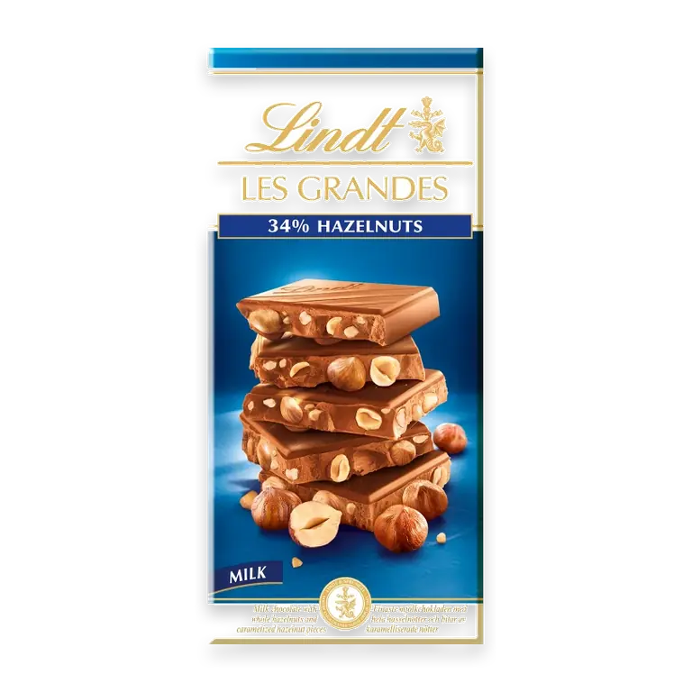 Chokladkaka LES GRANDES Mjölkchoklad Hasselnöt 150g