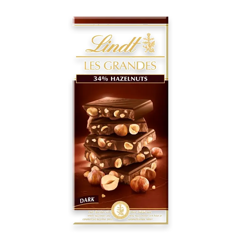 Chokladkaka LES GRANDES Mörk Choklad Hasselnöt 150g