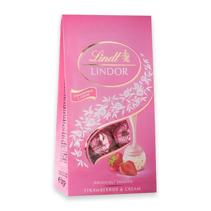 Chokladpralin LINDOR Strawberry & Cream 137g