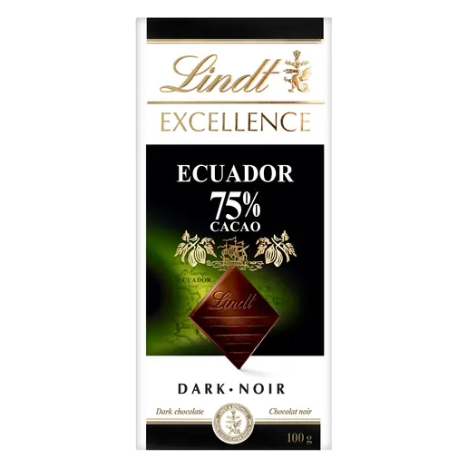 Excellence Dark Chocolate Bar Ecuador 75% Cacao 100g