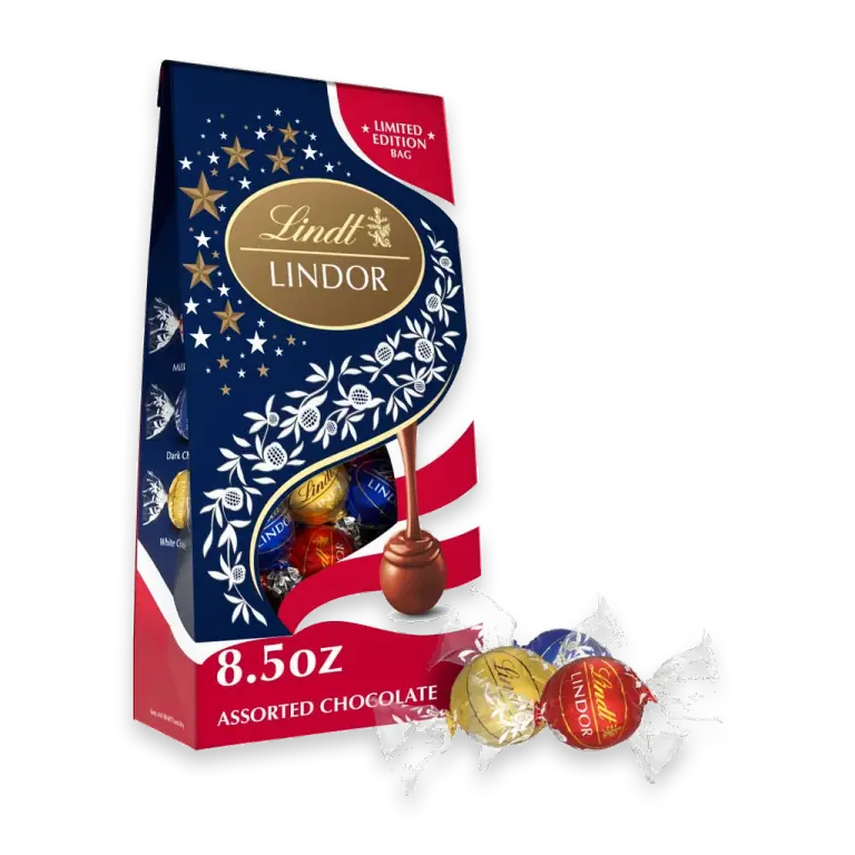 LINDOR Assorted Chocolate Candy Truffles Limited Edition Americana Bag
