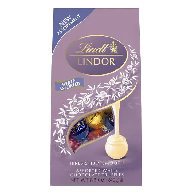 Lindt LINDOR Assorted White Chocolate Candy Truffles