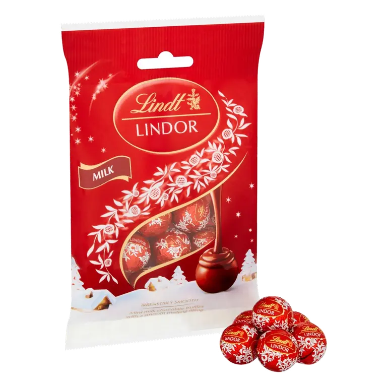 Lindor Christmas Milk Chocolate Mini Truffles Bag 80g