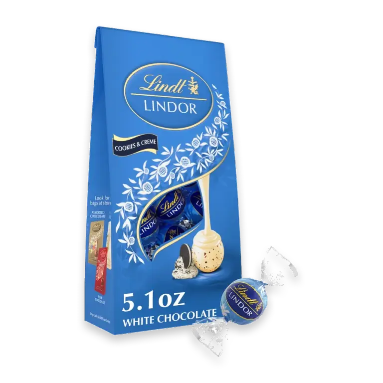 LINDOR Cookies and Creme White Chocolate Candy Truffles Bag