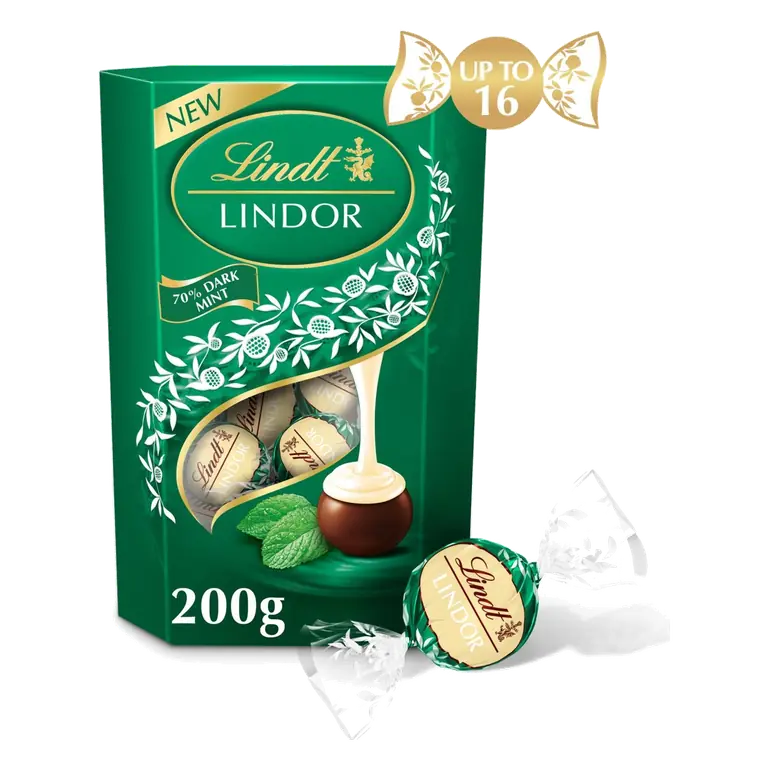 Lindor Dark Mint Chocolate Truffles Box 200g