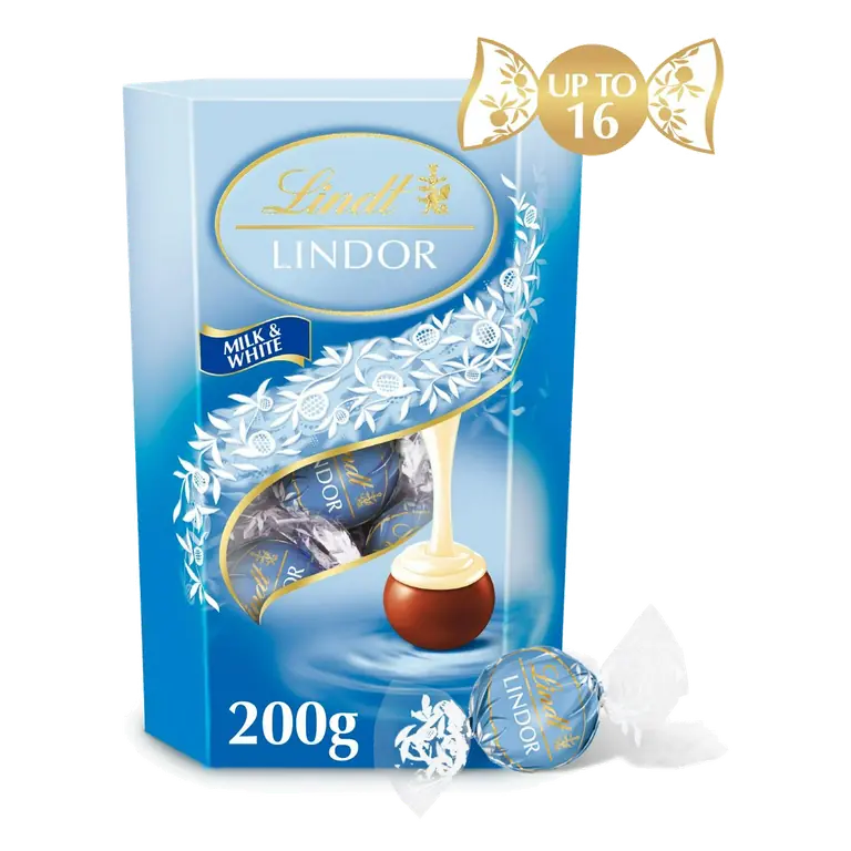 Lindor Milk & White Chocolate Truffles Box 200g