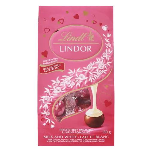 Lindor Milk & White Chocolate Valentines Bag 150 g