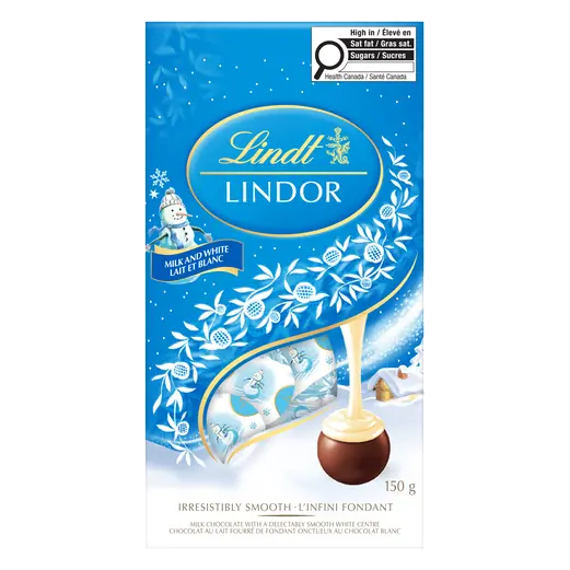 Lindor Snowman Chocolate Bag Milk & White 150 g