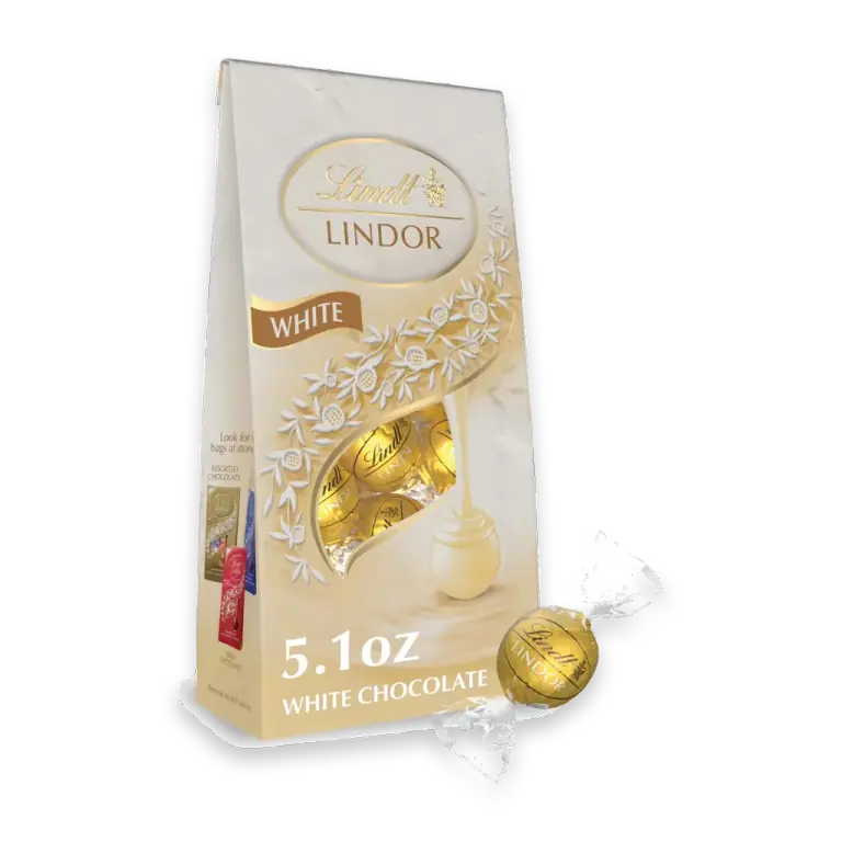 LINDOR White Chocolate Candy Truffles Bag