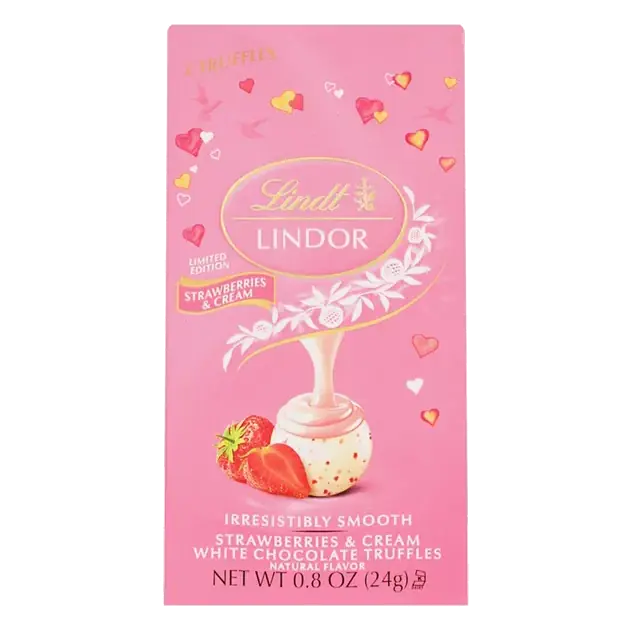 Lindor White Chocolate Truffles, Strawberries and Cream