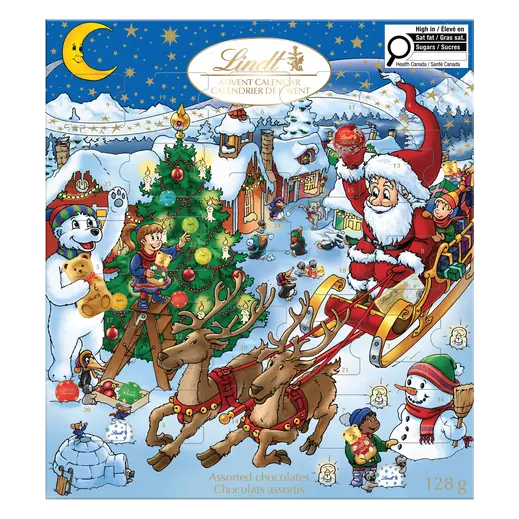 Kids Advent Calendar Christmas Milk Chocolate Assorted 128 g