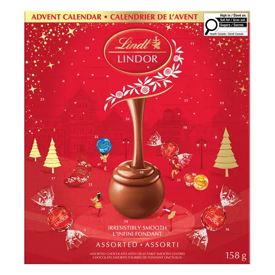Lindor Assorted Chocolates with Delectably Smooth Centres Advent Calendar 158 g