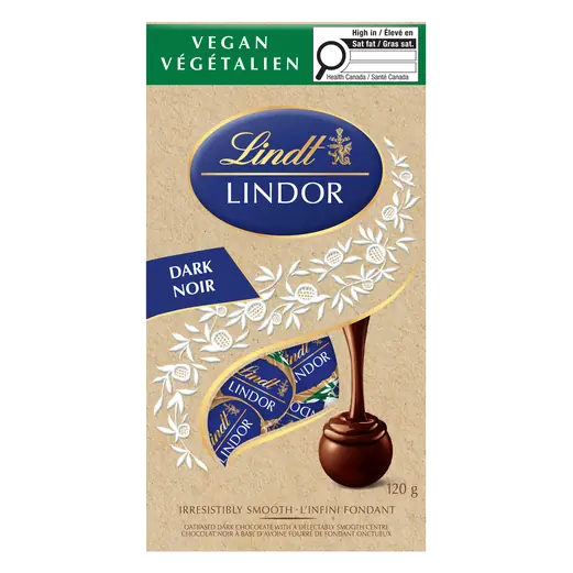 Lindor Vegan Truffles Chocolate Oatbased Dark Bag 120 g