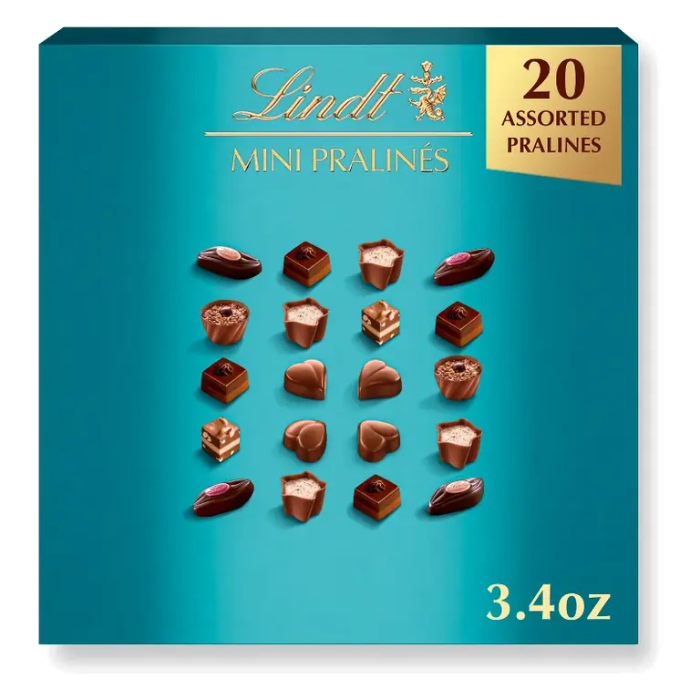 Lindt Mini Pralines Assorted Chocolate Candy Gift Box – 3.4 oz