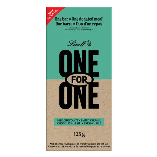One For One Milk Chocolate Bar Salted Caramel 125 g