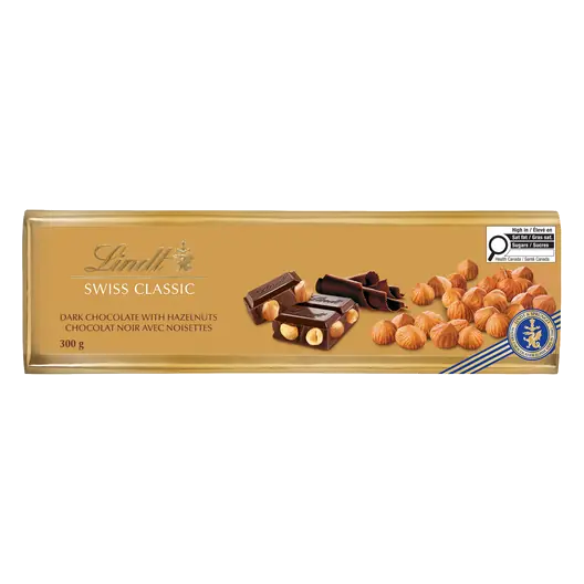 Swiss Classic Dark Chocolate Bar Hazelnut 300 g