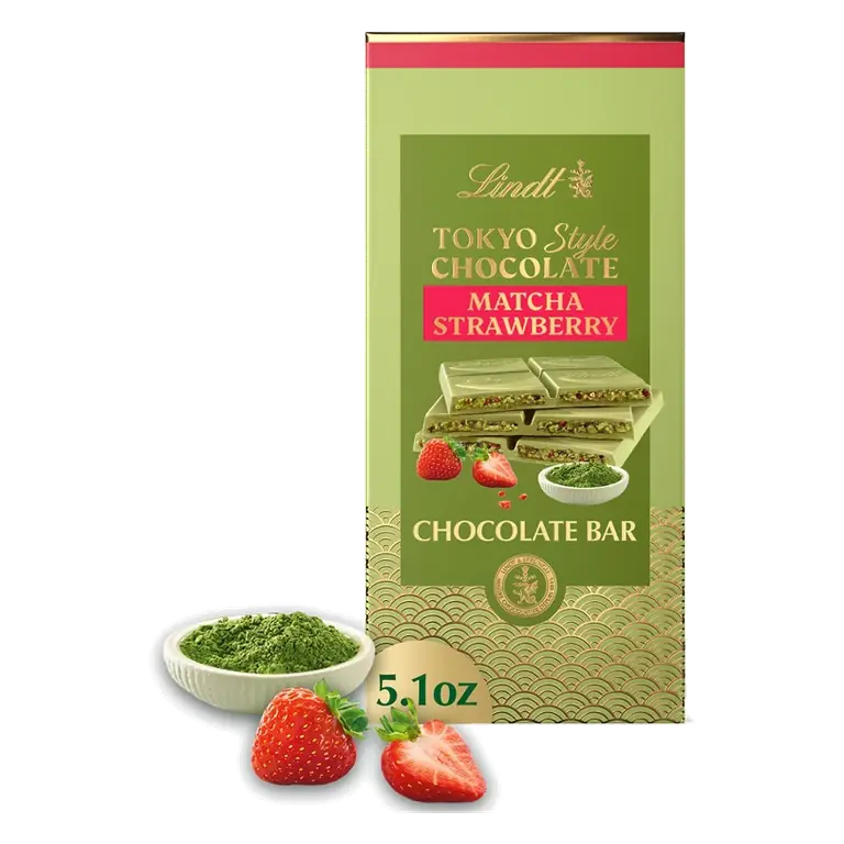 Lindt Tokyo Style Matcha Strawberry White Chocolate Candy Bar, 5.1oz
