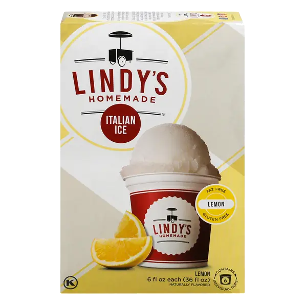 Homemade Fat Free Lemon Italian Ice - 6 ct