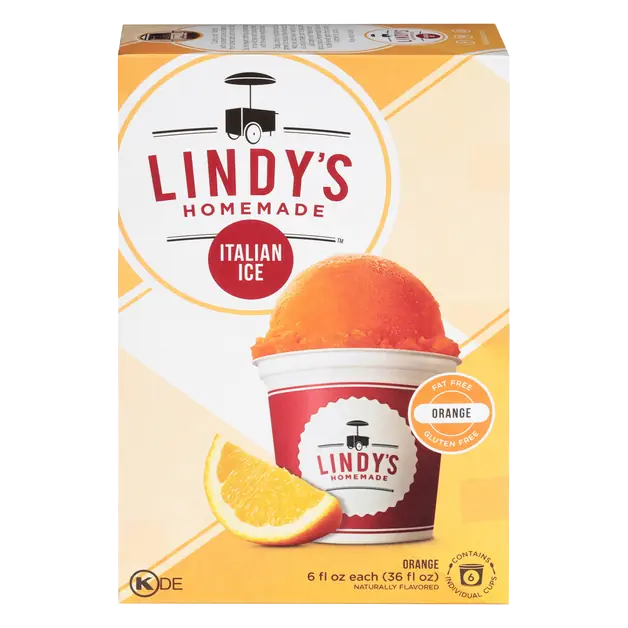 Homemade Fat Free Orange Flavored Italian Ice - 6 ct