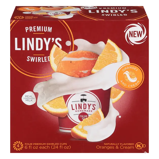 Swirled Oranges & Cream Italian Ice - 4 ct