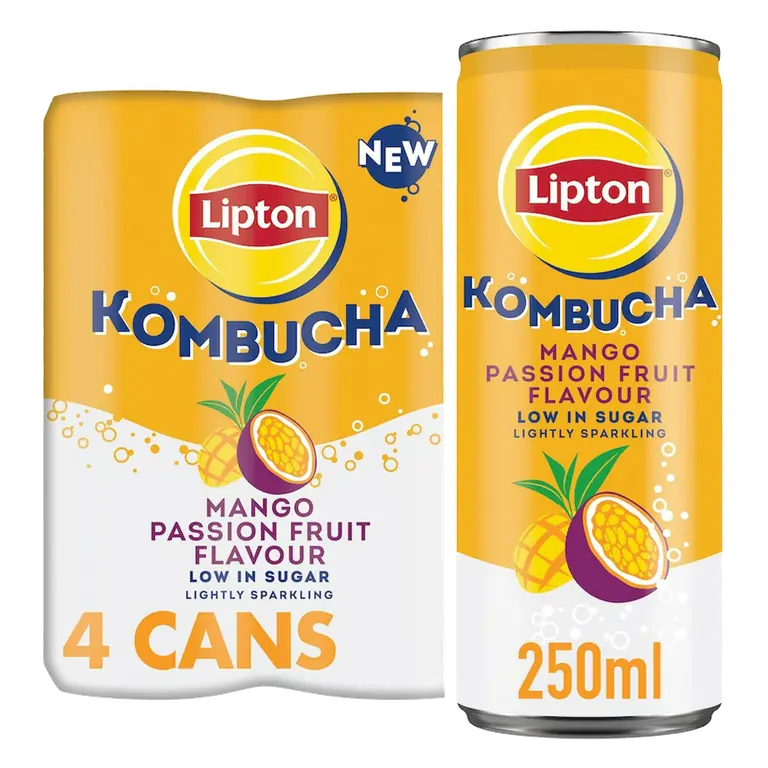 Lipton Kombucha Mango Passion Fruit Flavour Cans 4 x 250ml