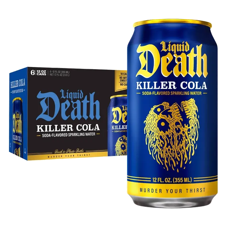 Liquid Death Killer Cola Sparkling Water, 6pk/12 fl oz Cans