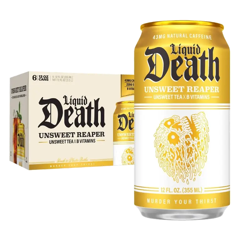 Liquid Death Unsweet Reaper Tea, 6pk/12 fl oz