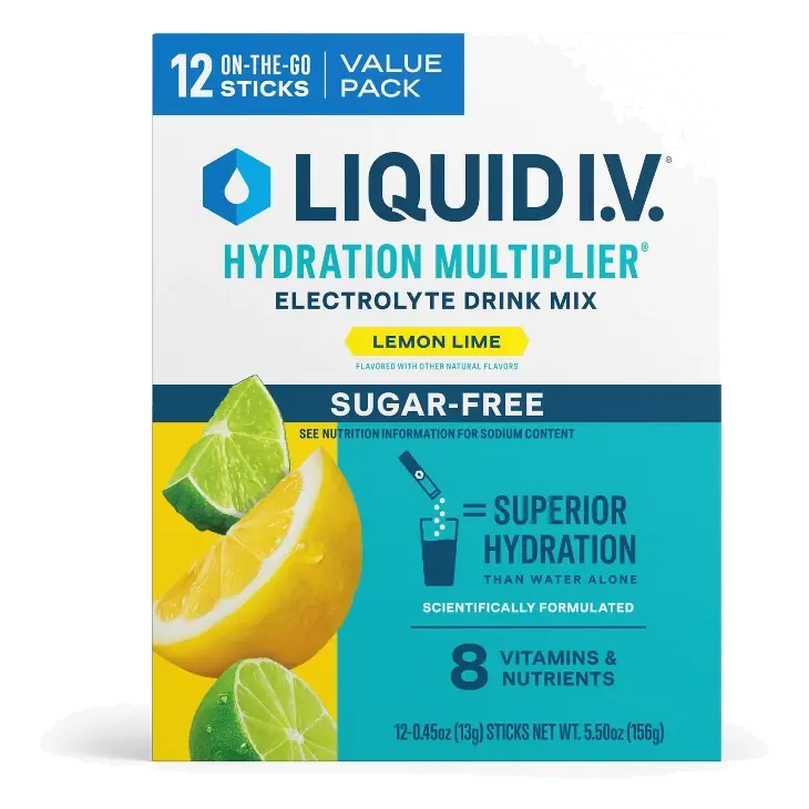 Liquid I.V. Hydration Multiplier Powder Electrolyte Drink Mix - Lemon Lime - 0.56oz/12ct